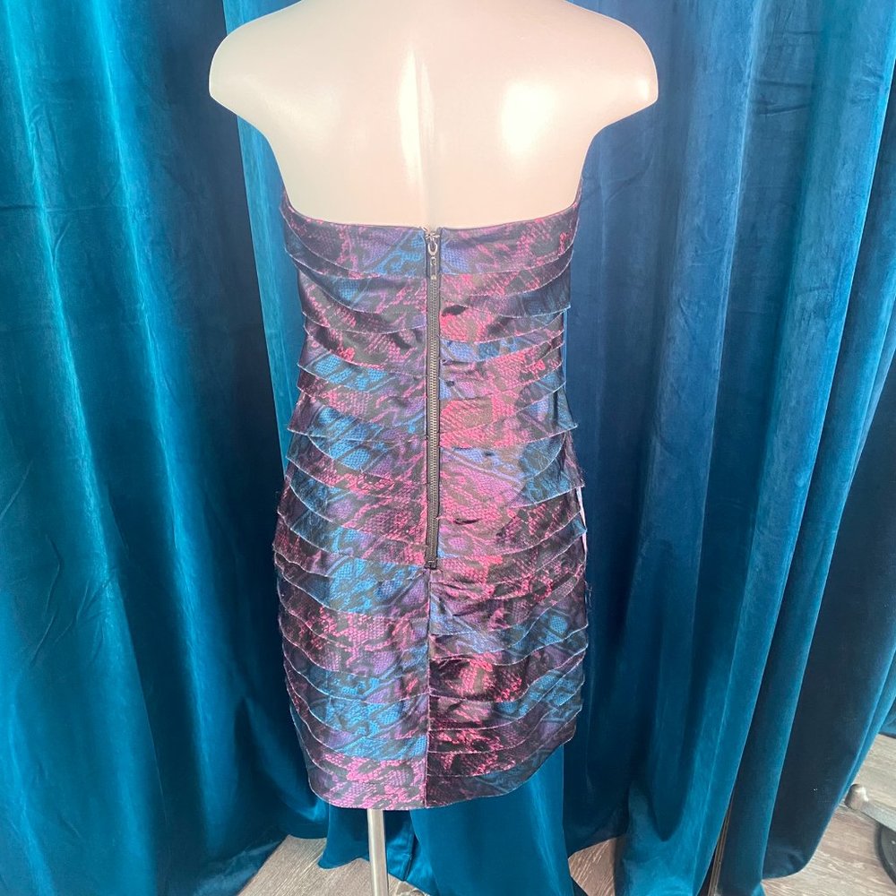 Bebe Snake Print Strapless Tiered Mini Dress - Picture 8 of 12